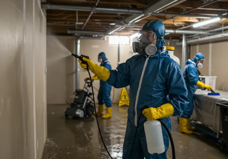 Basement Sanitization and Antimicrobial Treatment process in Robbinsville, NC