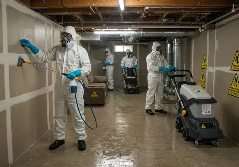 Basement Moisture Removal and Structural Drying process in Robbinsville, NC